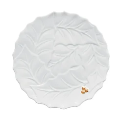 Easy Life Plat à gâteau HOLLY & BERRIES WHITE> Noël|Services De Table En Porcelaine