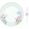 Easy Life Plateau à gâteau avec spatule FLORAISON> Romantique|Services De Table En Porcelaine​