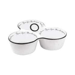 Easy Life Plateau apéritif 20,5×17 cm avec 3 bols en porcelaine HERBARIUM> Quotidienne|Services De Table En Porcelaine​