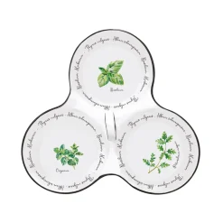 Easy Life Plateau apéritif 20,5×17 cm avec 3 bols en porcelaine HERBARIUM><noscript><img width=