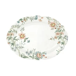 Easy Life Plateau de service en porcelaine de 35×25,5 cm ZEN GARDEN WHITE> Romantique|Services De Table En Porcelaine​