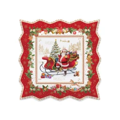 Easy Life Plateau de service en porcelaine de 30×30 cm CHRISTMAS MEMORIES> Noël|Services De Table En Porcelaine​
