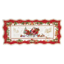 Easy Life Plateau de service en porcelaine de 40×18 cm CHRISTMAS MEMORIES> Noël|Christmas Memories