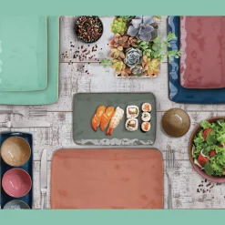 Easy Life Plateau rectangulaire en porcelaine de 36×16 cm INTERIORS AQUA> Moderne|Services De Table En Porcelaine​