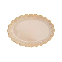 Easy Life Service de plateau ovale beige FLEURI> Romantique|Services De Table En Porcelaine​