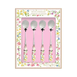 Easy Life Set 4 cuillères à café avec manche en porcelaine en c.b. HAPPY EASTER> Services De Table En Porcelaine​|Happy Easter