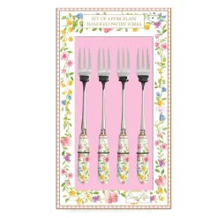 Easy Life Set 4 fourchettes à dessert avec manche en porcelaine en c.b. HAPPY EASTER> Services De Table En Porcelaine​|Happy Easter