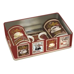 Easy Life Set 2 tasses de porcelainedans uneboîte en fer-blanc VINTAGE COFFEE> Petit Dejeuner