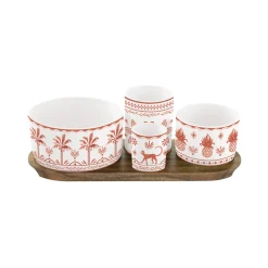 Easy Life Set apéritif composé de 4 bols EXOTIC VIBES> Ethnique|Services De Table En Porcelaine