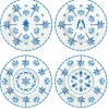Easy Life Set de 4 assiettes à dessert bleues EXOTIC VIBES> Services De Table En Porcelaine​|Exotic Vibes