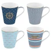 Easy Life Set de 4 mugs en porcelaine de 300 ml BORD DE MER> Petit Dejeuner