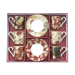 Easy Life Set de 6 tasses à café avec soucoupes KIMONO> Coffret Cadeau|Petit Dejeuner