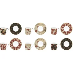Easy Life Set de 6 tasses à café avec soucoupes KIMONO> Coffret Cadeau|Petit Dejeuner