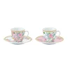 Easy Life Set de 2 tasses à café avec soucoupe 80 ml GARDEN JOY> Romantique|Petit Dejeuner