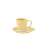 Easy Life Set de 6 tasses à café de 120 ml avec soucoupes en porcelaine INTERIORS YELLOW> Moderne|Petit Dejeuner