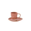 Easy Life Set de 6 tasses à café de 120 ml avec soucoupes en porcelaine INTERIORS BRICK> Moderne|Petit Dejeuner