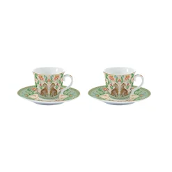 Easy Life Set de 2 tasses à café et soucoupe JUNGLE VIBES> Petit Dejeuner|Jungle Vibes