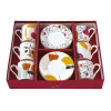 Easy Life Set de 6 tasses à espresso de 100 ml avec soucoupes MODERNISM> Coffret Cadeau|Petit Dejeuner