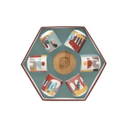 Easy Life Set de 6 tasses à espresso de 110 ml avec soucoupes ILLUSION> Coffret Cadeau|Petit Dejeuner