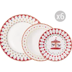 Easy Life Set de vaisselle 18 pcs CHRISTMAS WONDERLAND> Noël|Services De Table En Porcelaine​