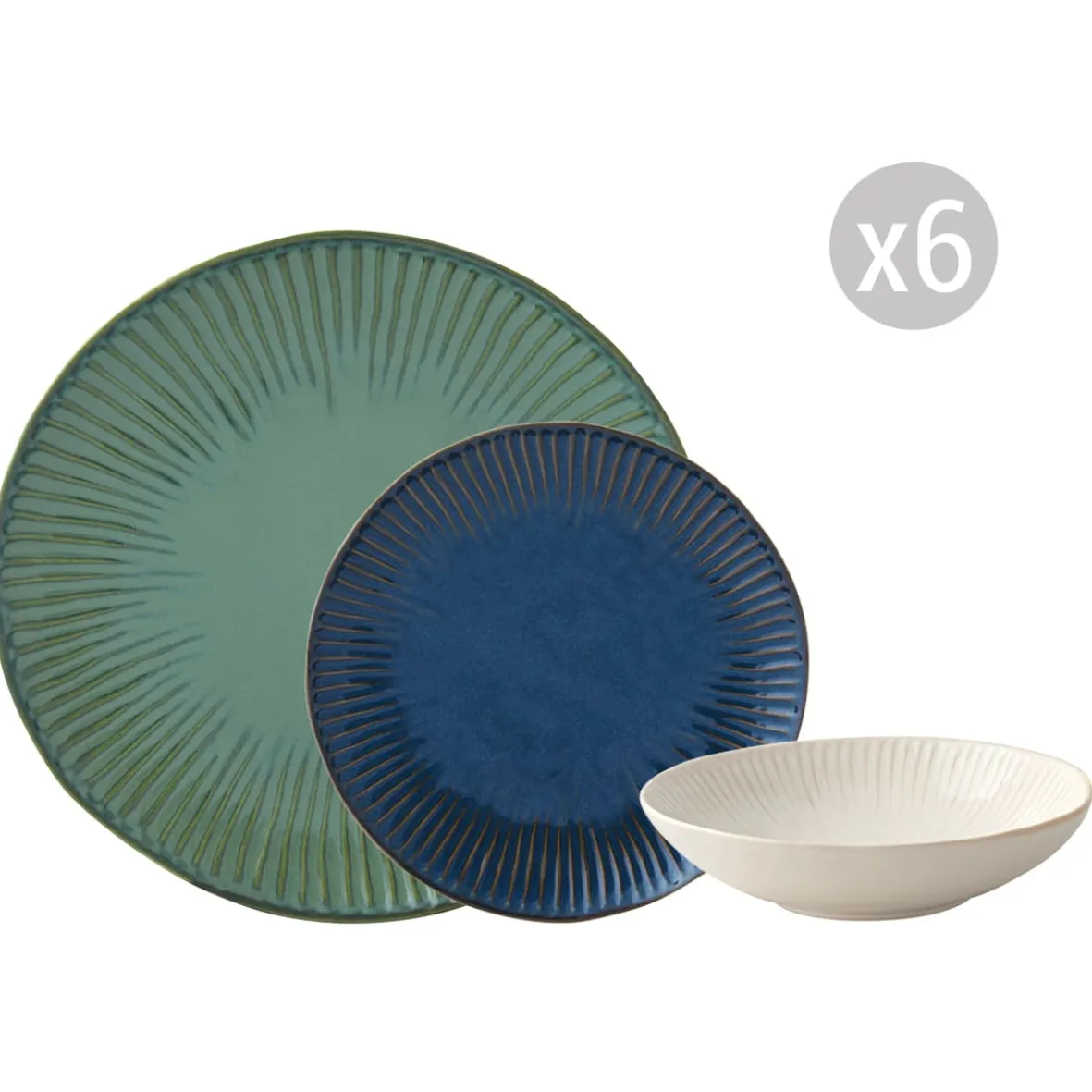 Easy Life Set de vaisselle 18 pcs GALLERY MIX> Moderne|Services De Table En Porcelaine