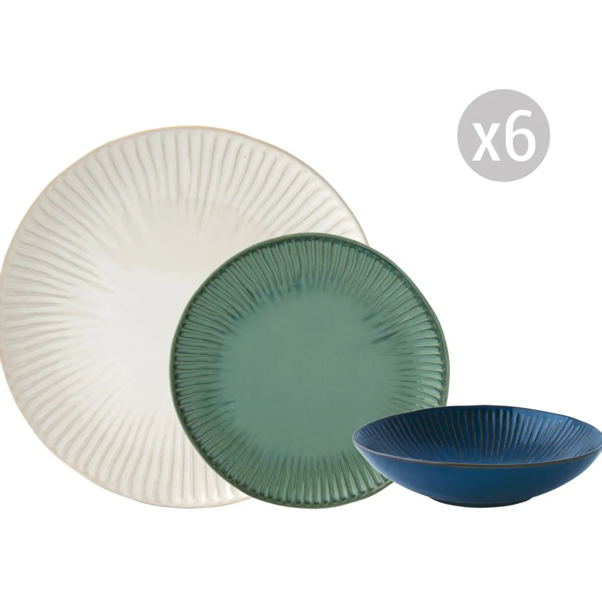 Easy Life Set de vaisselle 18 pcs GALLERY MIX> Moderne|Services De Table En Porcelaine