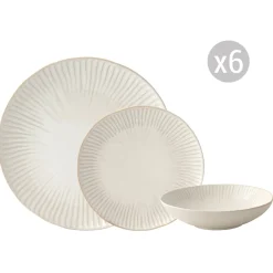Easy Life Set de vaisselle 18 pcs GALLERY WHITE> Moderne|Services De Table En Porcelaine