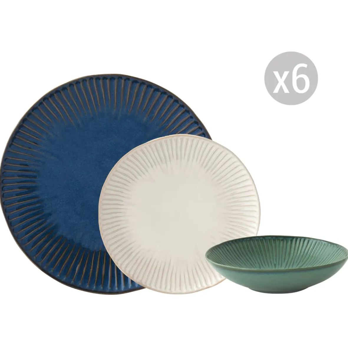 Easy Life Set de vaisselle 18 pcs GALLERY MIX> Moderne|Services De Table En Porcelaine