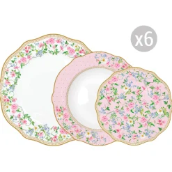 Easy Life Set de vaisselle 18 pcs GARDEN JOY -Vers. B> Romantique|Services De Table En Porcelaine
