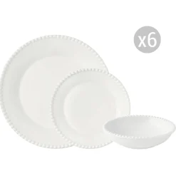 Easy Life Set de vaisselle 18 pcs TIFFANY WHITE> Services De Table En Porcelaine|Tiffany