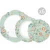 Easy Life Set de vaisselle 18 pcs ZEN GARDEN GREEN> Romantique|Services De Table En Porcelaine​