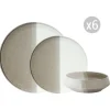 Easy Life Set de vaisselle 18 pièces DOUBLE BEIGE> Services De Table En Porcelaine​|Double