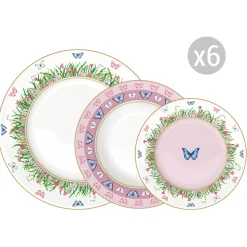 Easy Life Set de vaisselle 18 pièces SPRING PARADE> Romantique|Services De Table En Porcelaine​