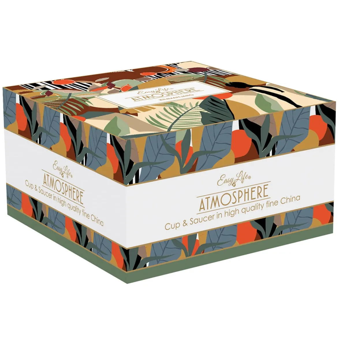 Easy Life Tasse à petit-déjeuner avec soucoupe KILIMANJARO> Coffret Cadeau|Petit Dejeuner