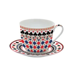 Easy Life Tasse à petit-déjeuner avec soucoupe, 400 ml CASINO ROYALE> Coffret Cadeau|Petit Dejeuner