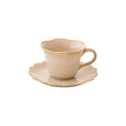 Easy Life Tasse à thé beige FLEURI> Romantique|Petit Dejeuner