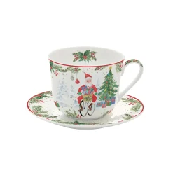 Easy Life Tasse de petit-déjeuner avec assiette JOYFUL SANTA> Noël|Petit Dejeuner