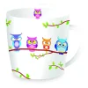 Easy Life Tasse en porcelaine dans une boîte en fer-blanc OWLS BRANCH> Petit Dejeuner