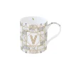 Easy Life Tasse en porcelaine de 350 ml MONOGRAM V> Tasse En Cadeau|Petit Dejeuner
