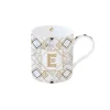 Easy Life Tasse en porcelaine de 350 ml MONOGRAM E> Tasse En Cadeau|Petit Dejeuner