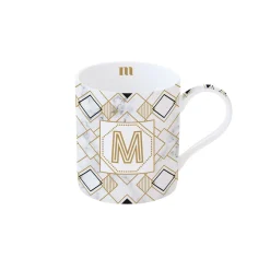 Easy Life Tasse en porcelaine de 350 ml MONOGRAM M> Tasse En Cadeau|Petit Dejeuner