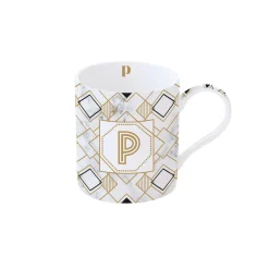Easy Life Tasse en porcelaine de 350 ml MONOGRAM P> Tasse En Cadeau|Petit Dejeuner