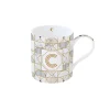 Easy Life Tasse en porcelaine de 350 ml MONOGRAM C> Tasse En Cadeau|Petit Dejeuner