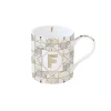Easy Life Tasse en porcelaine de 350 ml MONOGRAM F> Tasse En Cadeau|Petit Dejeuner
