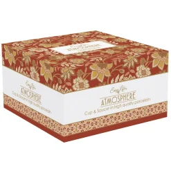 Easy Life Tasse petit-déjeuner avec assiette en porcelaine 400 ml FLEURS DES RÊVES> Coffret Cadeau