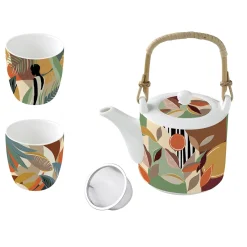 Easy Life Théière avec 2 tasses KILIMANJARO> Coffret Cadeau|Petit Dejeuner