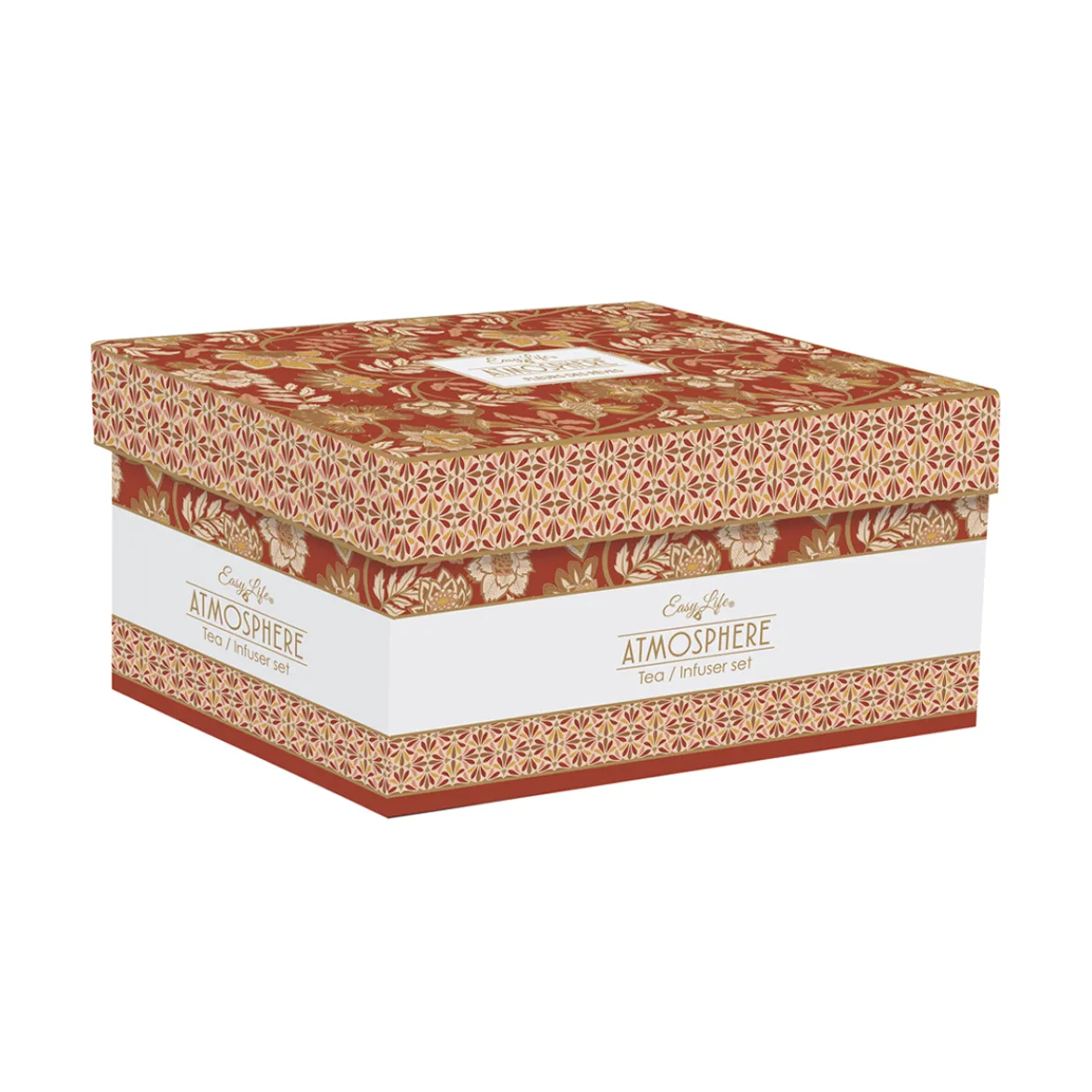 Easy Life Théière avec infuseur en métal et 2 tasses en porcelaine 600 ml + 160 ml FLEURS DES RÊVES> Coffret Cadeau