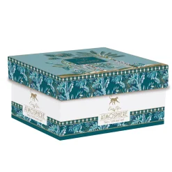 Easy Life Théière de 600 ml avec 2 tasses en porcelaine Atmosphere Jungl> Coffret Cadeau|Petit Dejeuner