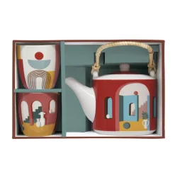 Easy Life Théière de 600 ml avec 2 tasses ILLUSION> Coffret Cadeau|Petit Dejeuner