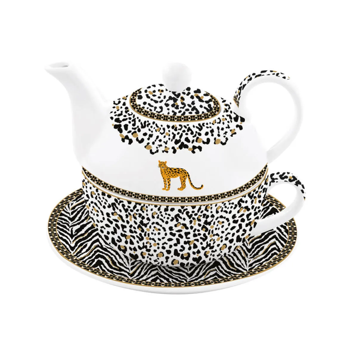 Easy Life Théière «tea for one» en porcelaine de 350 ml Atmosphere SAVANA> Coffret Cadeau|Petit Dejeuner